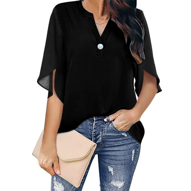 Blouse Women Loose Fit Casual Modern