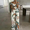 Off-Shoulder Wide Leg Jumpsuit Women Relaxed Fit Casual