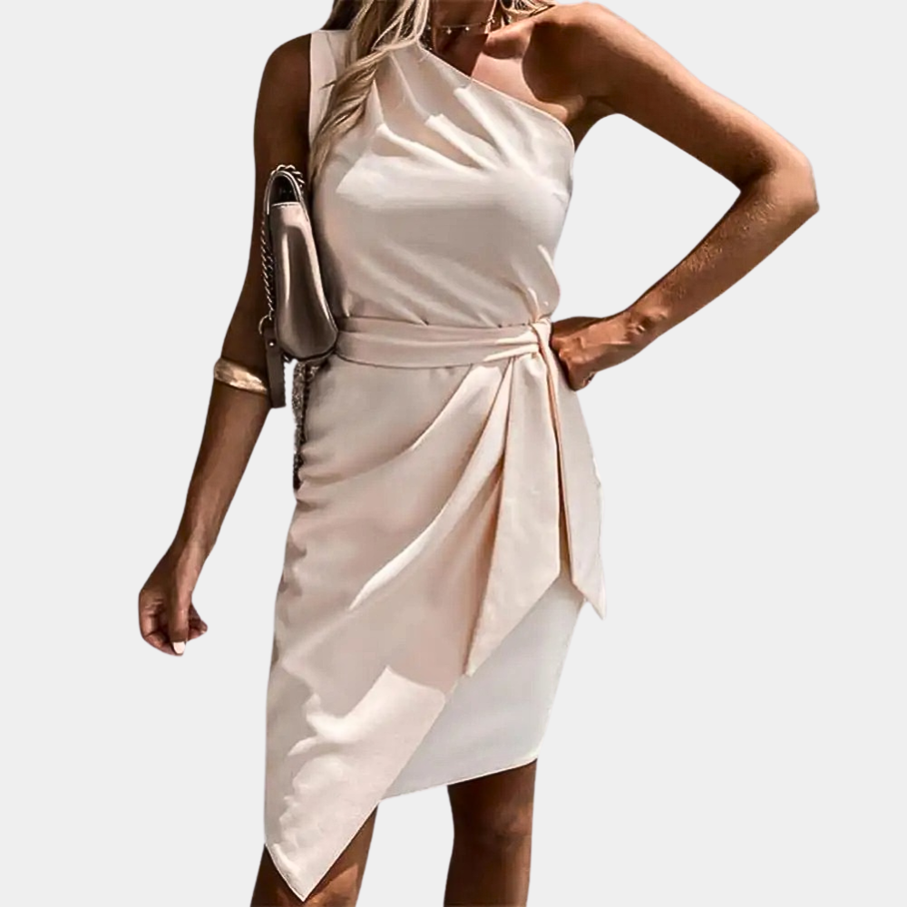 One-Shoulder Mini Dress Women Slim Fit Casual Summer