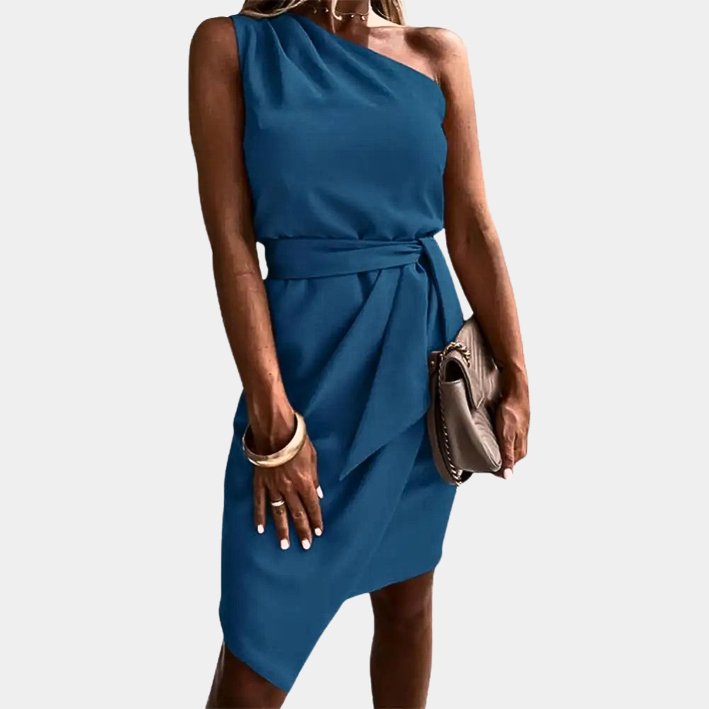 One-Shoulder Mini Dress Women Slim Fit Casual Summer