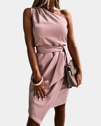 One-Shoulder Mini Dress Women Slim Fit Casual Summer