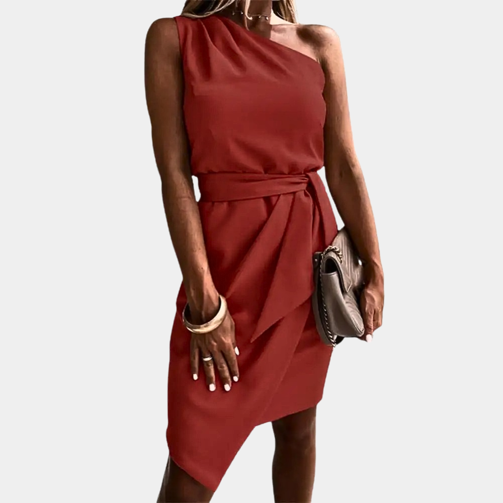 One-Shoulder Mini Dress Women Slim Fit Casual Summer