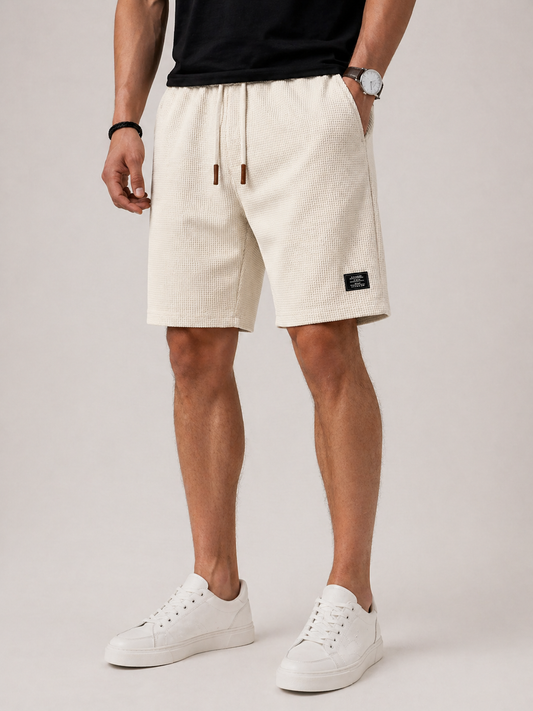 Textured Drawstring Shorts Men Relaxed Fit Casual Summer