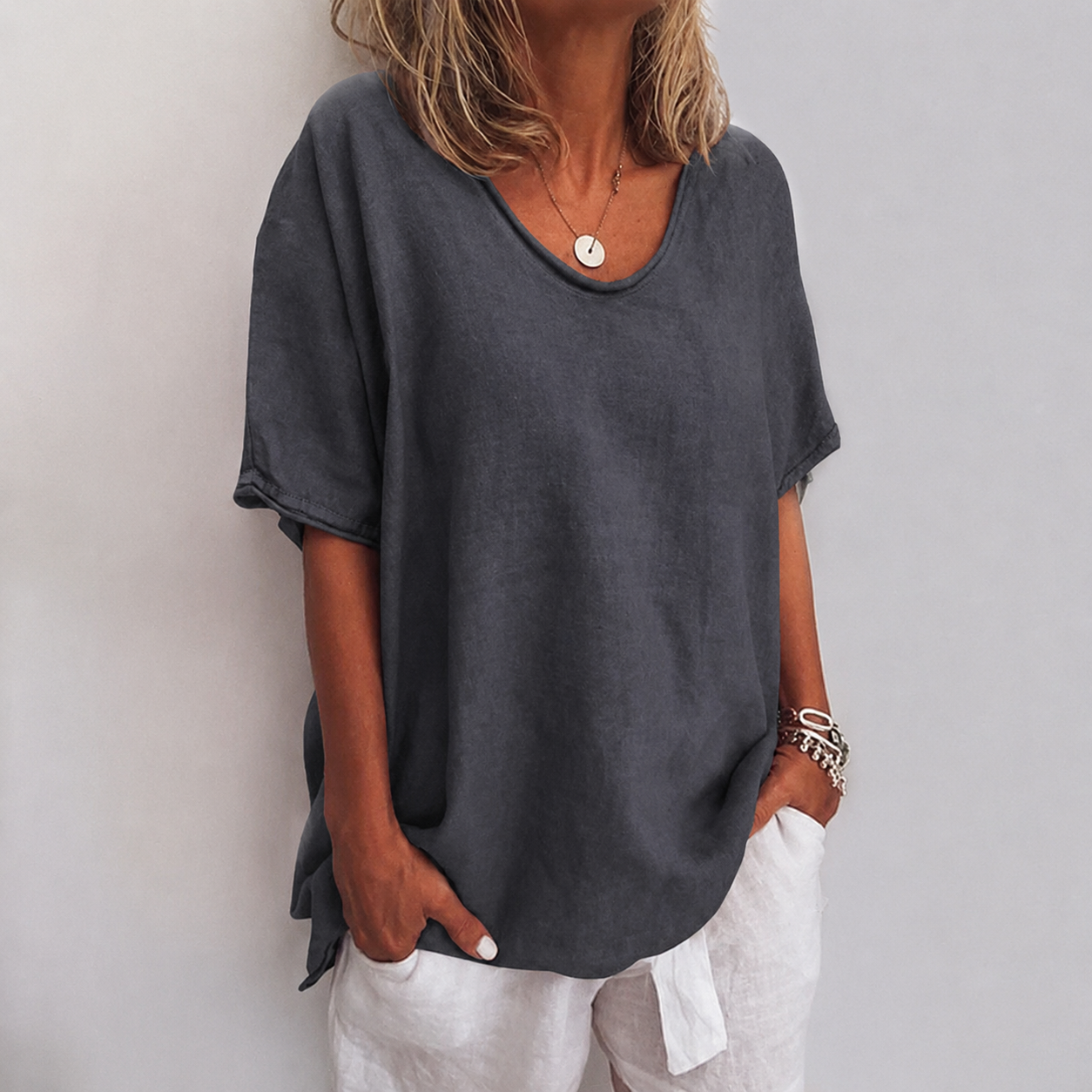 Loose Blouse Women Relaxed Fit Casual Summer