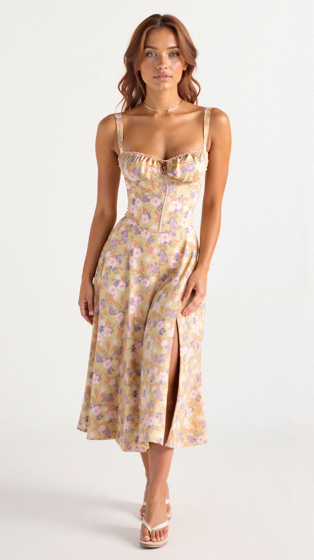 Charlotte | Floral Midi Dress Women Regular Fit Summer Casual