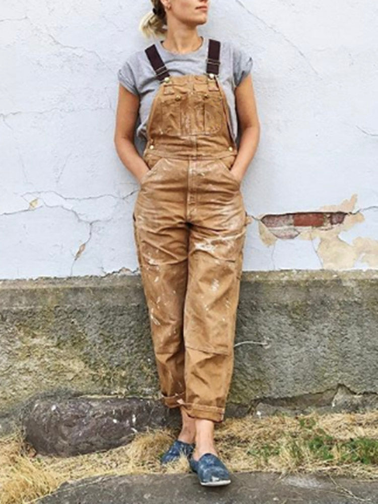 Dungarees Women Relaxed Fit Casual Workwear Overall