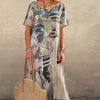 Women Relaxed Fit Casual Dress with Statement Print
