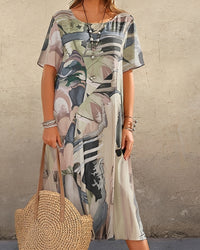 Women Relaxed Fit Casual Dress with Statement Print