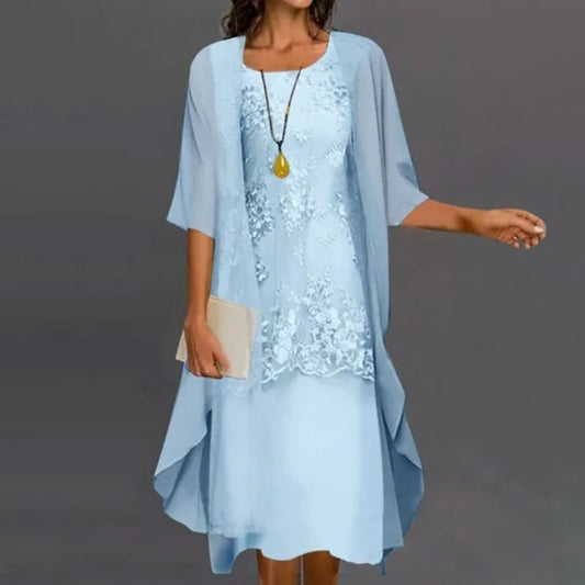 Midi Dress Women Relaxed Fit Elegant Leisure