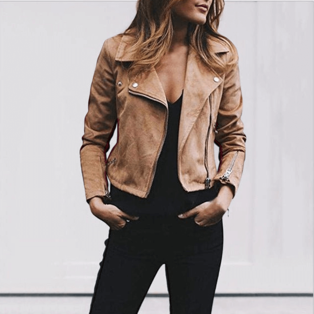 Biker Jacket Women Slim Fit Casual Elegant