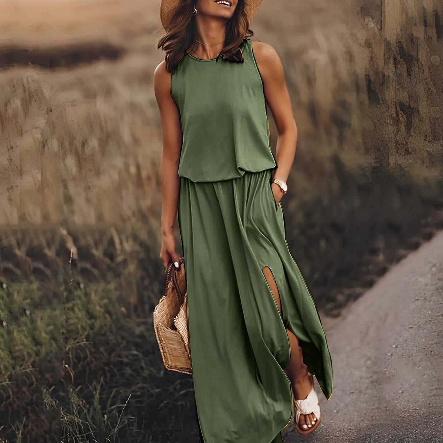 Maxi Dress Women Regular Fit Summer Elegant Casual