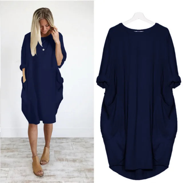 Summer Dress Women Regular Fit Casual Pockets