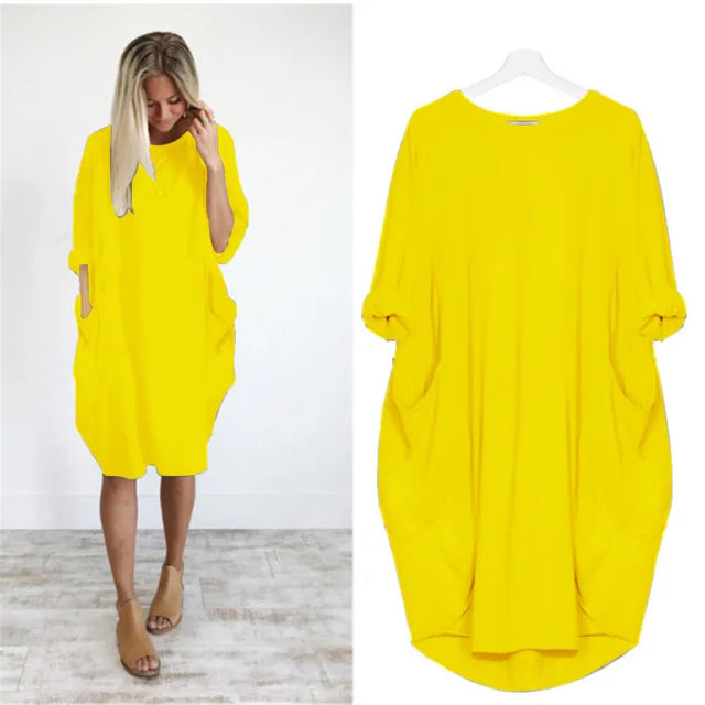 Summer Dress Women Regular Fit Casual Pockets