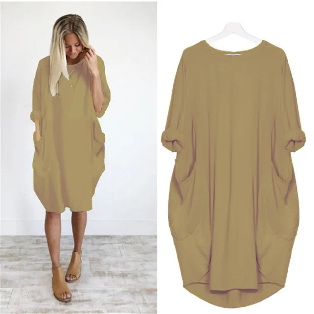Summer Dress Women Regular Fit Casual Pockets