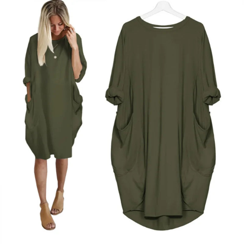 Summer Dress Women Regular Fit Casual Pockets