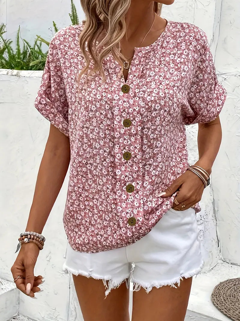 Blouse Women Relaxed Fit Casual Summer Floral