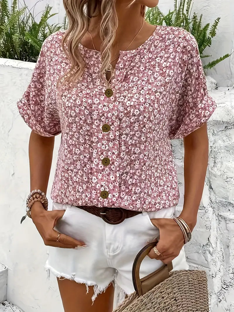 Blouse Women Relaxed Fit Casual Summer Floral