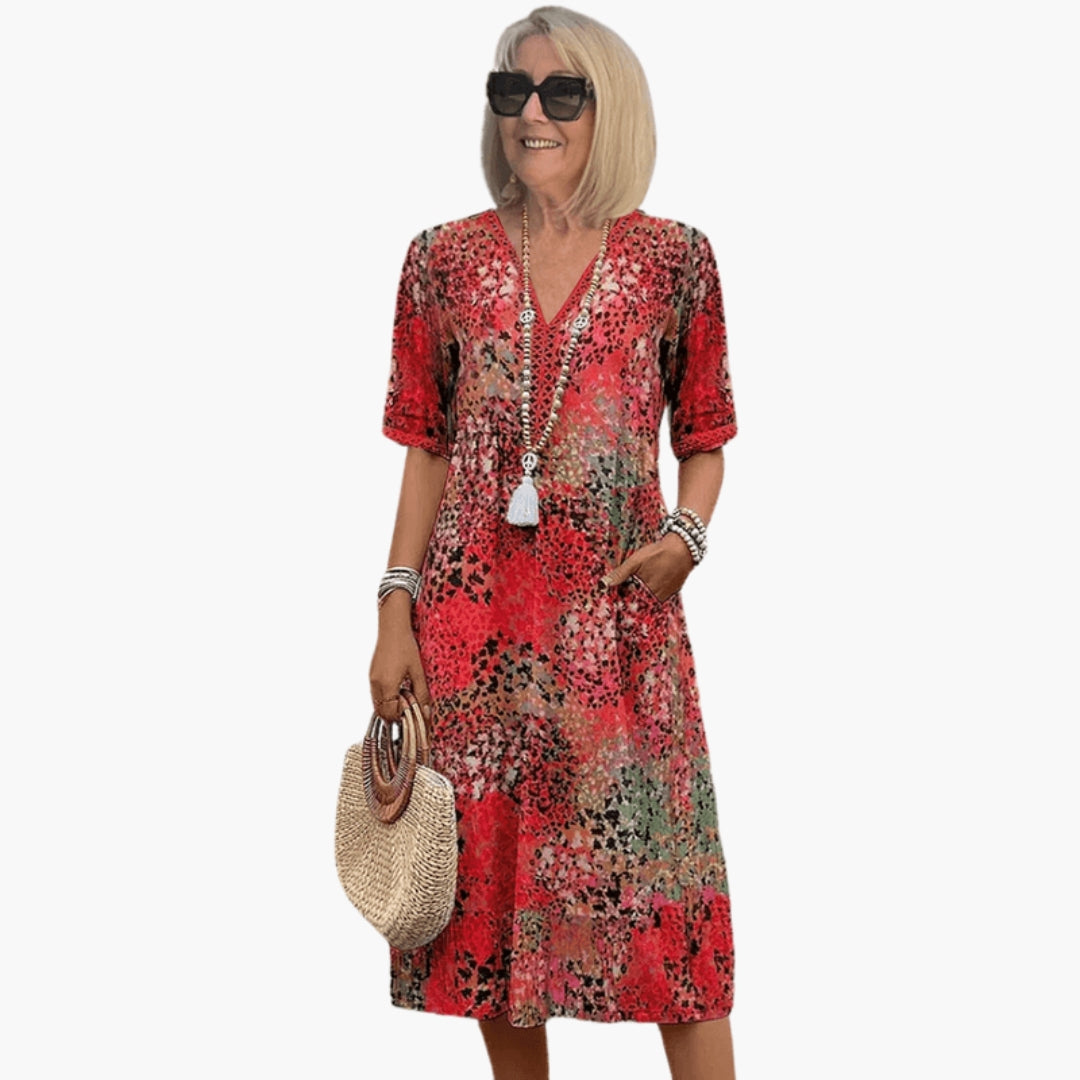 Midi Dress Women Regular Fit Casual Summer Boho with Pockets