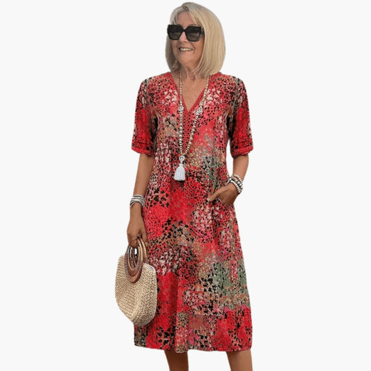 Midi Dress Women Regular Fit Casual Summer Boho with Pockets