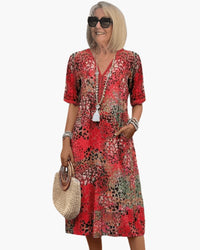 Midi Dress Women Regular Fit Casual Summer Boho with Pockets