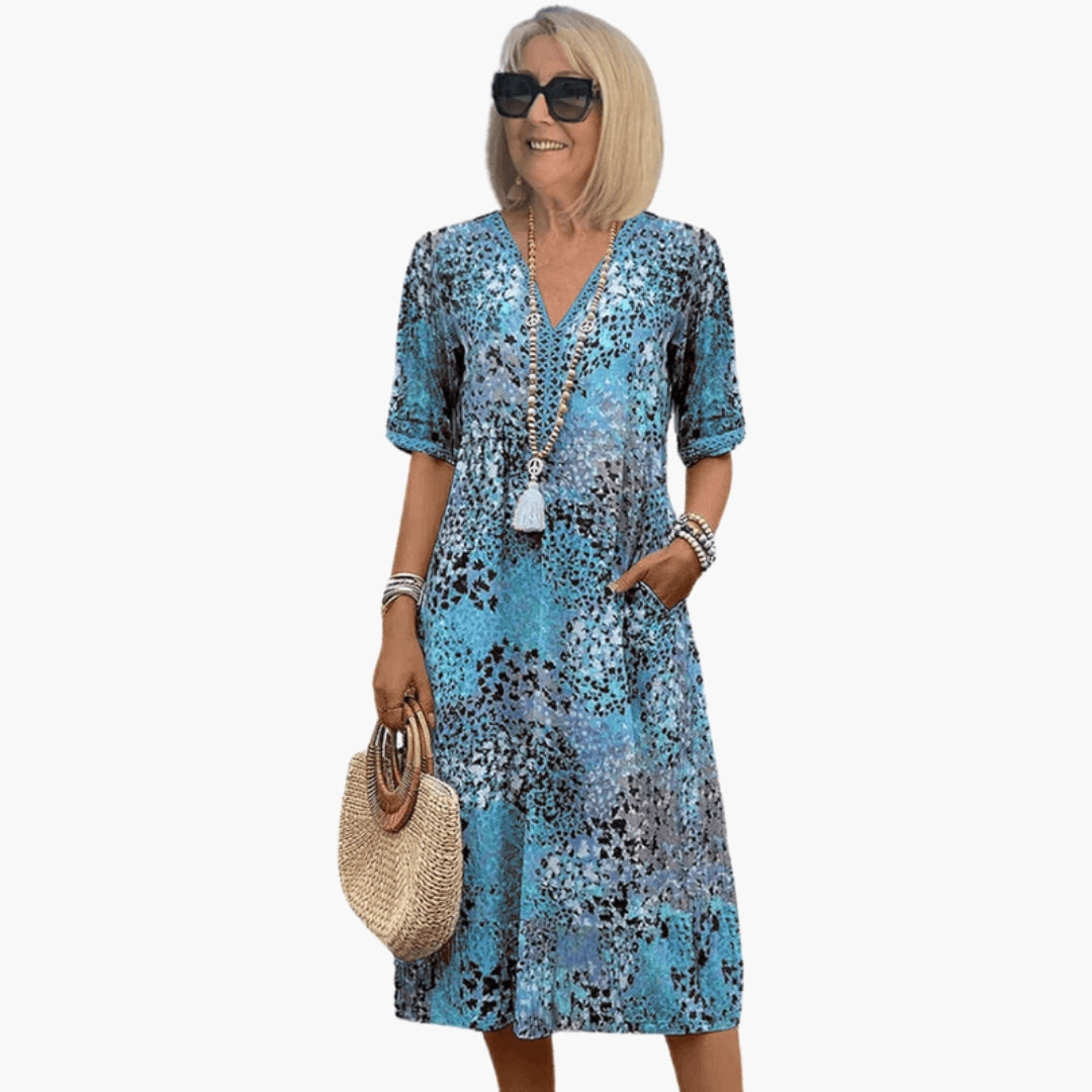 Midi Dress Women Regular Fit Casual Summer Boho with Pockets