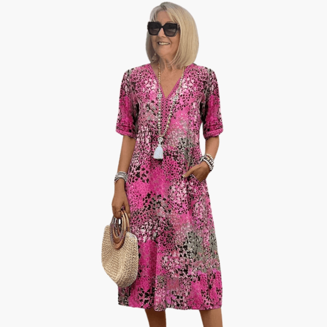 Midi Dress Women Regular Fit Casual Summer Boho with Pockets