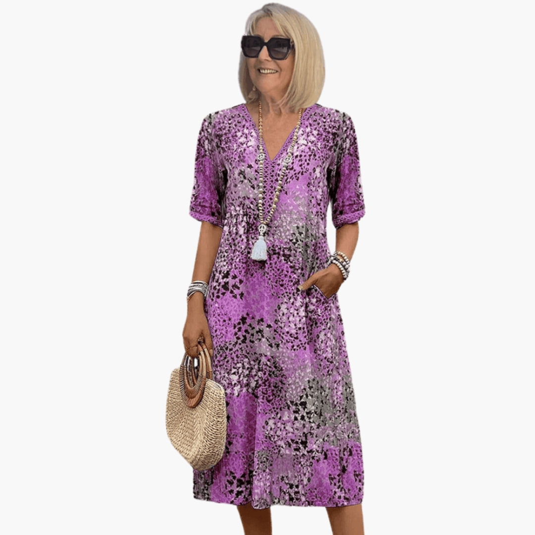 Midi Dress Women Regular Fit Casual Summer Boho with Pockets