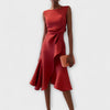 Asymmetrical Midi Dress Women Slim Fit Special Occasion