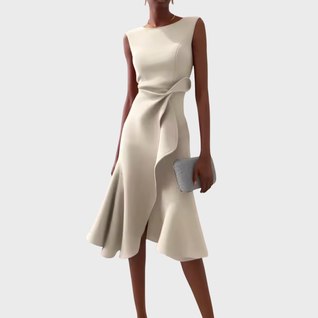 Asymmetrical Midi Dress Women Slim Fit Special Occasion