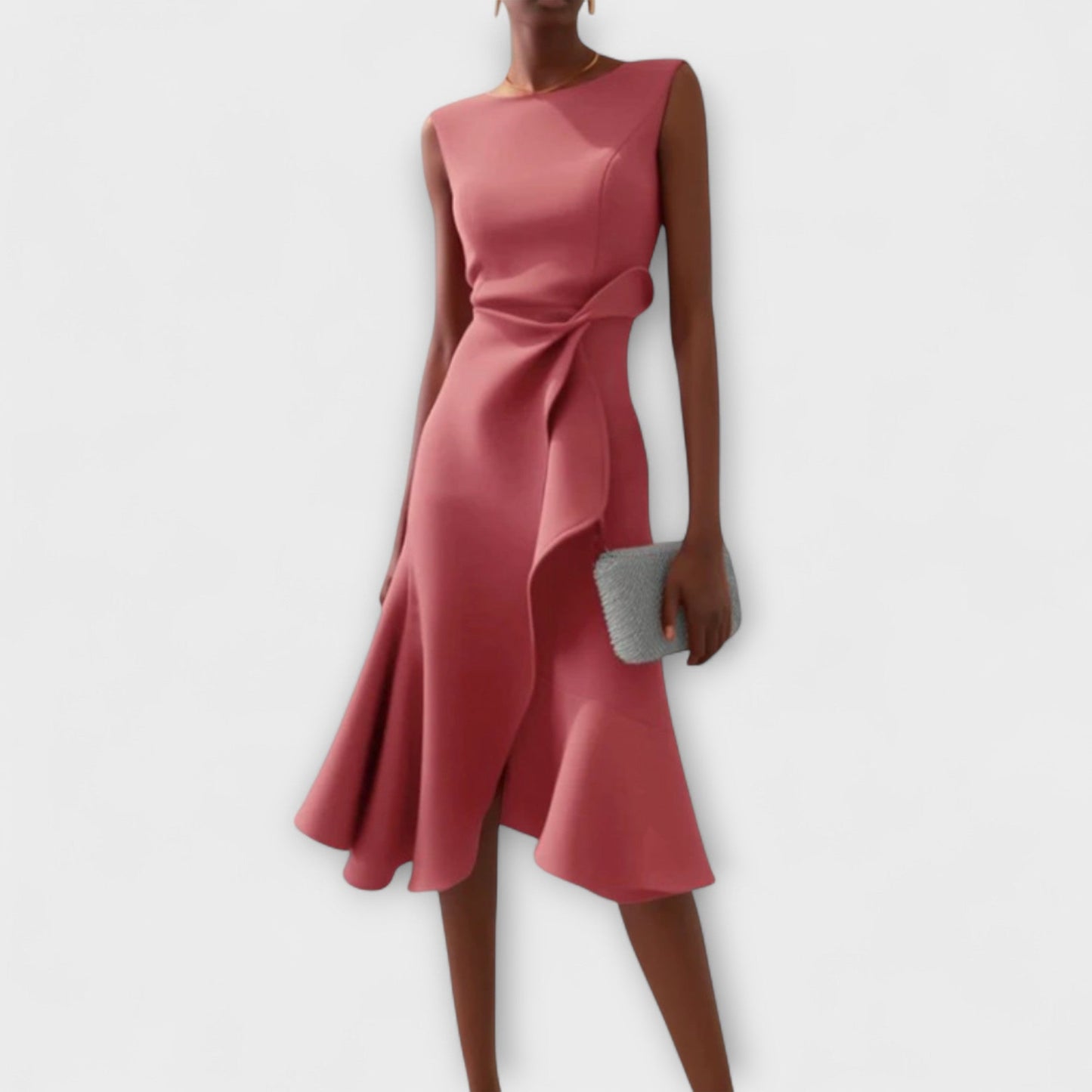 Asymmetrical Midi Dress Women Slim Fit Special Occasion