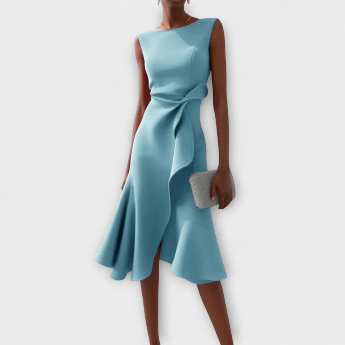 Asymmetrical Midi Dress Women Slim Fit Special Occasion