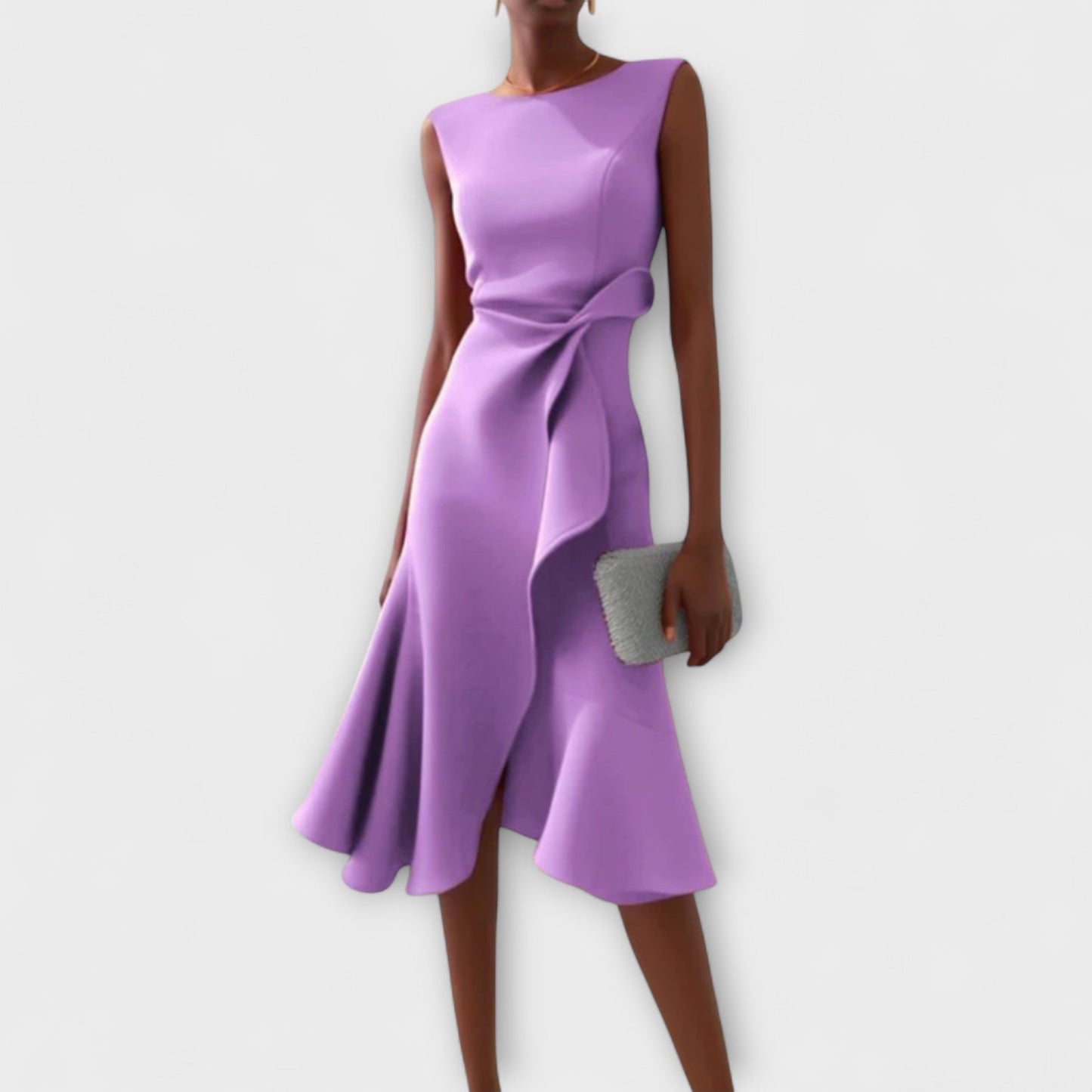 Asymmetrical Midi Dress Women Slim Fit Special Occasion