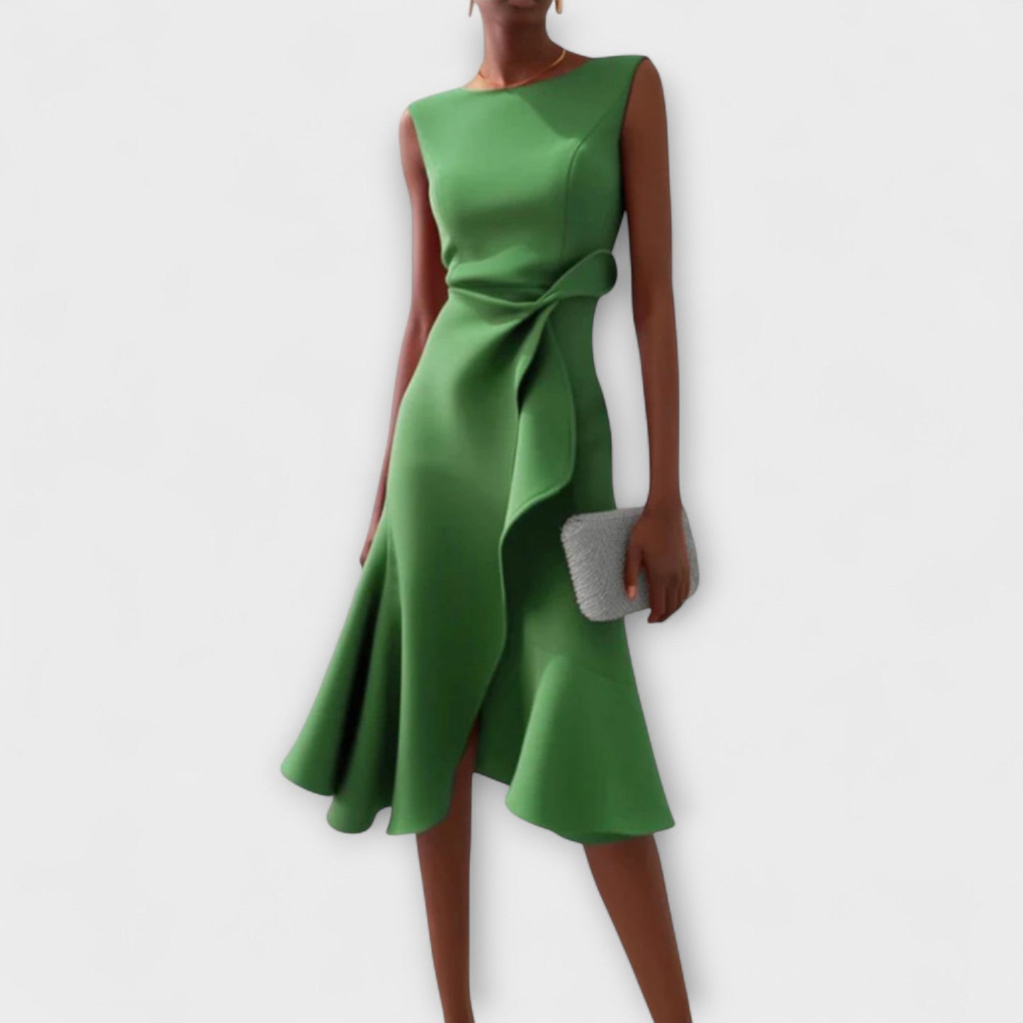 Asymmetrical Midi Dress Women Slim Fit Special Occasion