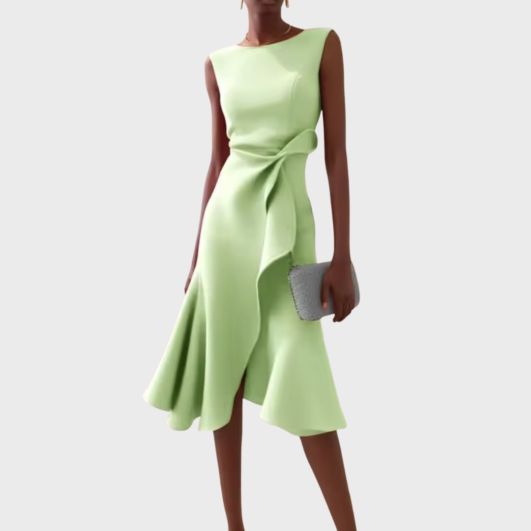 Asymmetrical Midi Dress Women Slim Fit Special Occasion
