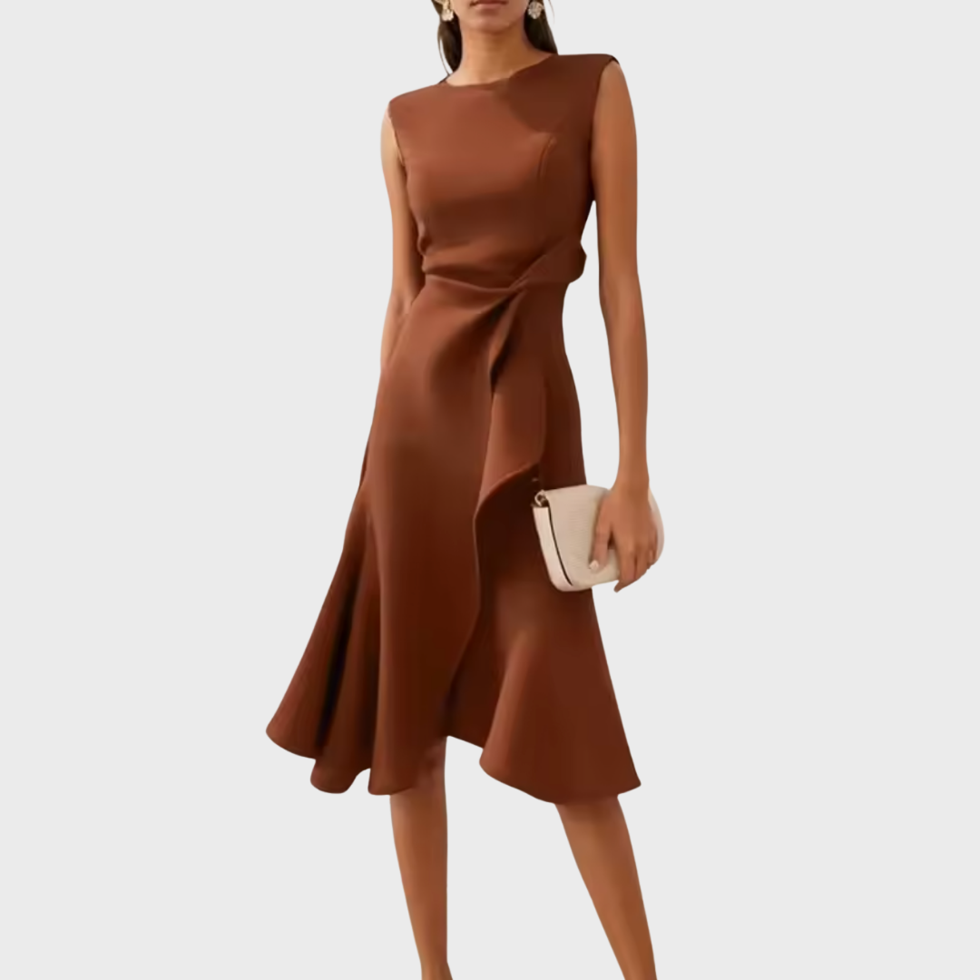 Asymmetrical Midi Dress Women Slim Fit Special Occasion