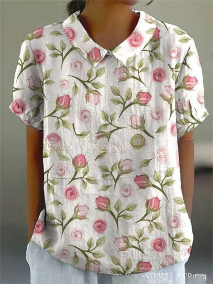 Floral Print Shirt Women Relaxed Fit Casual