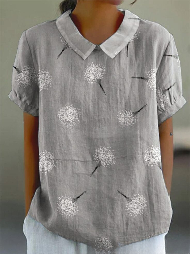 Floral Print Shirt Women Relaxed Fit Casual