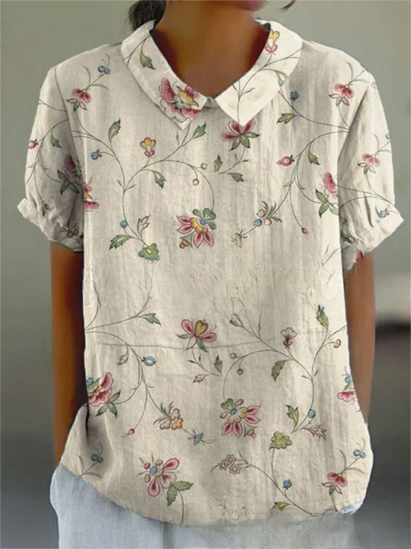 Floral Print Shirt Women Relaxed Fit Casual