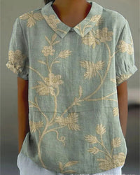 Floral Print Shirt Women Relaxed Fit Casual