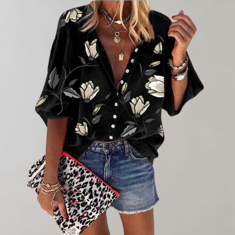 Blouse Women Regular Fit Casual Summer Floral Print