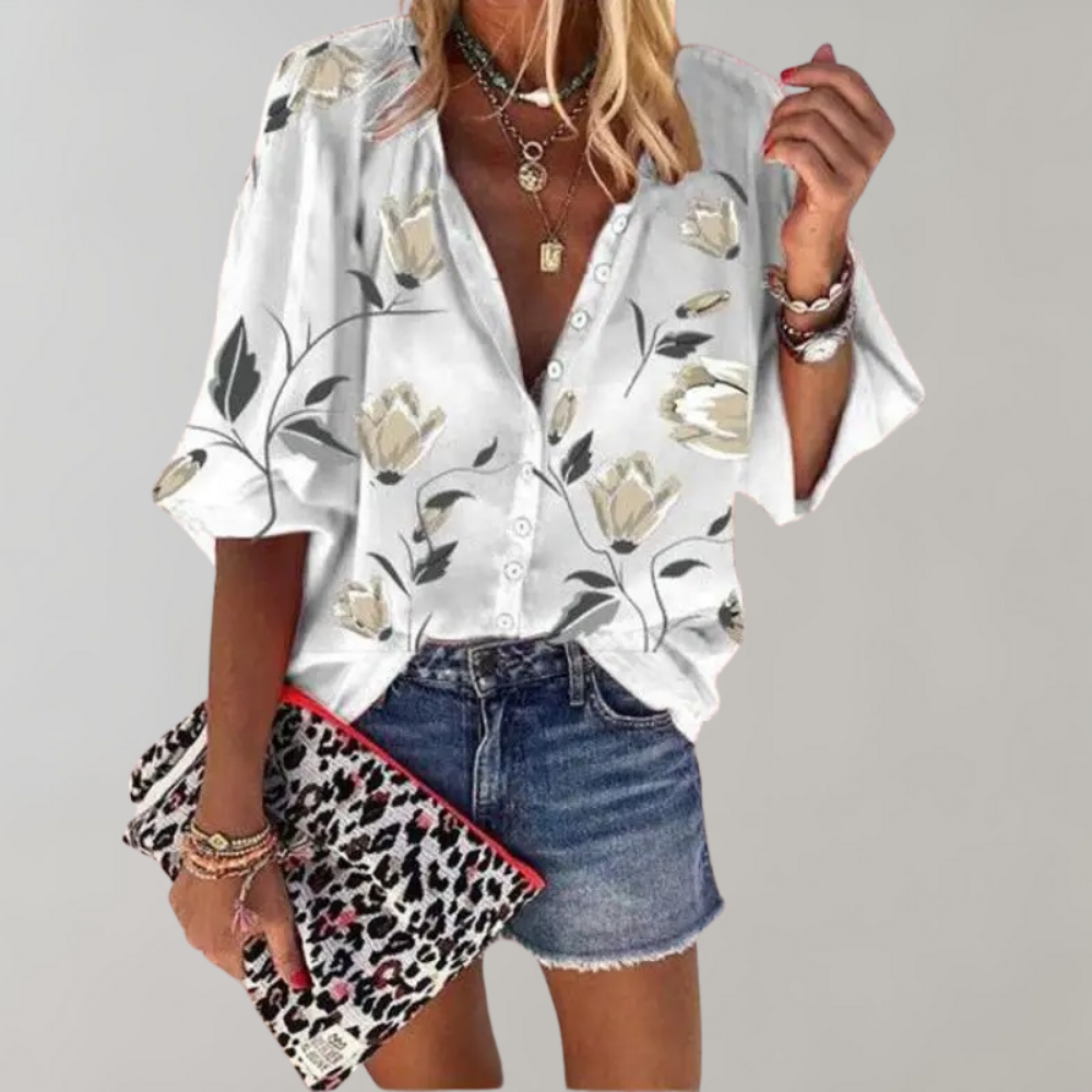 Blouse Women Regular Fit Casual Summer Floral Print