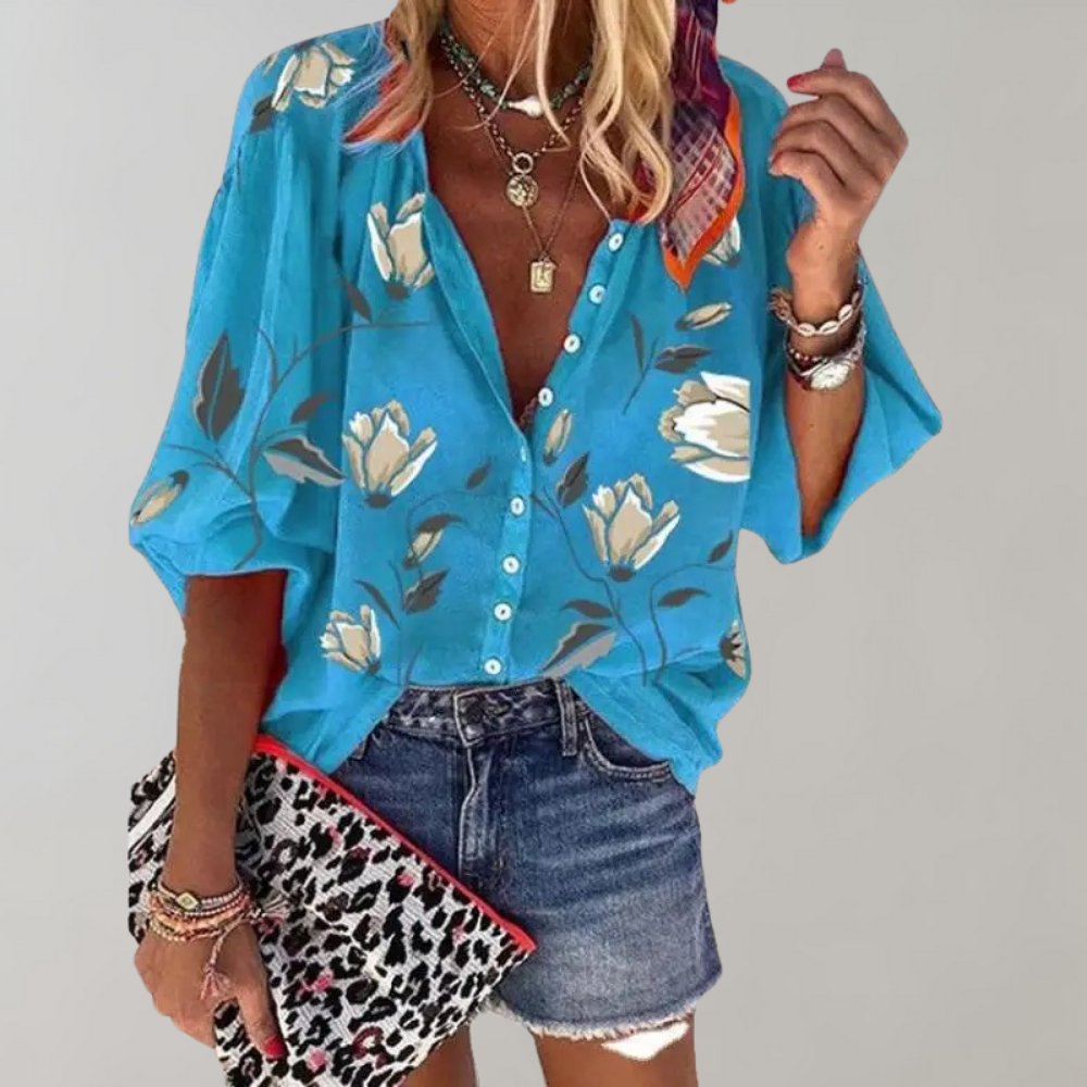 Blouse Women Regular Fit Casual Summer Floral Print