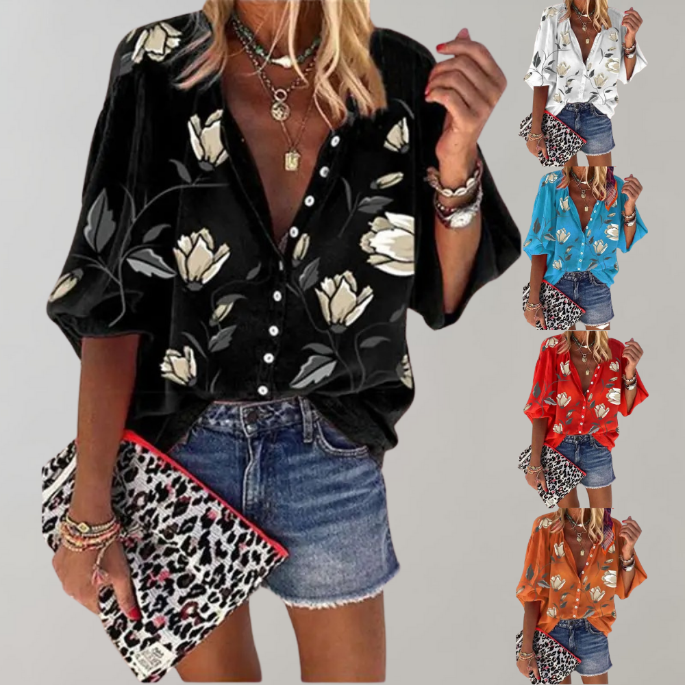 Blouse Women Regular Fit Casual Summer Floral Print