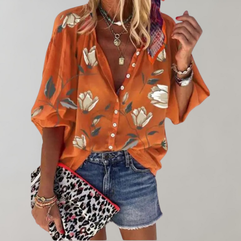 Blouse Women Regular Fit Casual Summer Floral Print