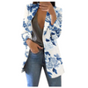 Cropped Printed Blazer Women Slim Fit Casual Business