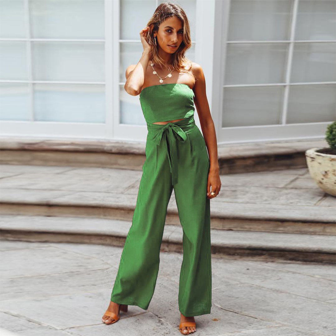 Strapless Wide Leg Jumpsuit Women Relaxed Fit Casual Summer