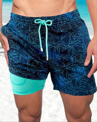 Swim Shorts Men Regular Fit Casual Summer Tropical Print