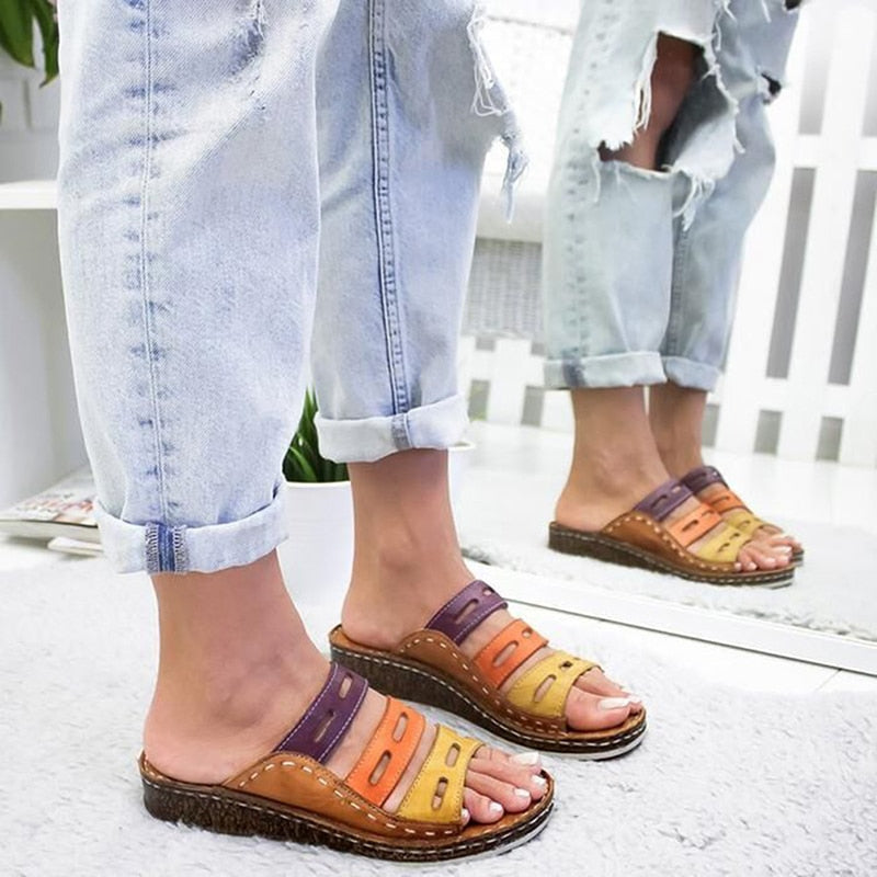 Summer Sandals Women Regular Fit Casual Colorful