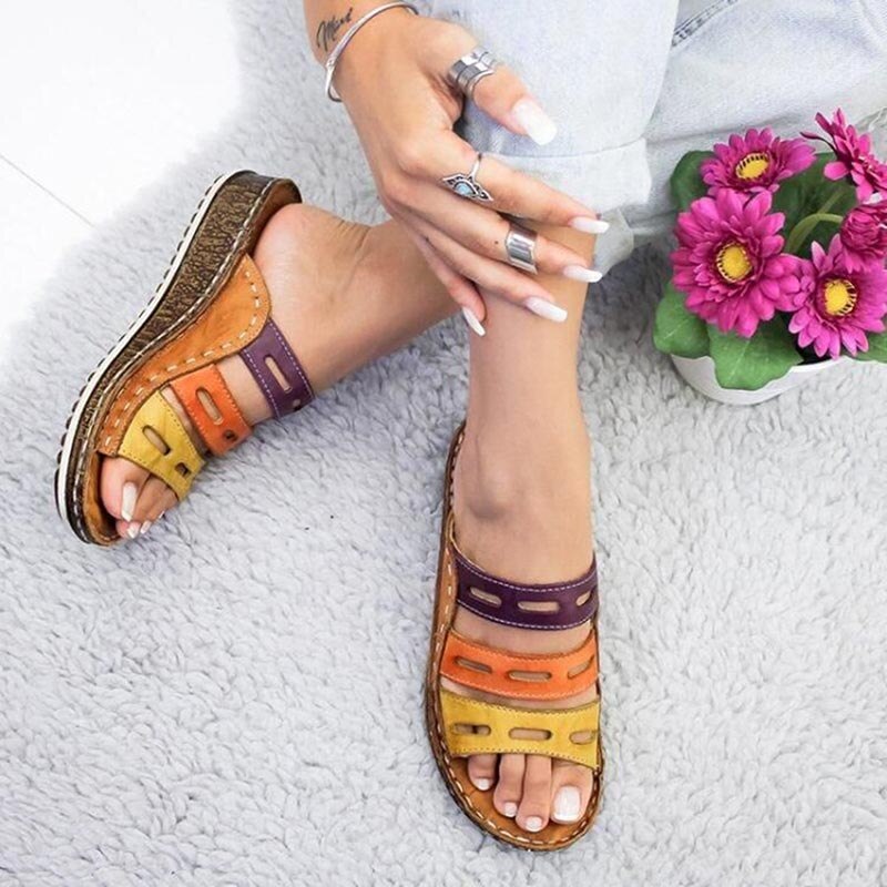 Summer Sandals Women Regular Fit Casual Colorful
