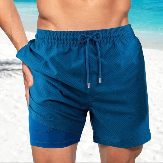 Swim Shorts Men Regular Fit Casual Summer Tropical Print